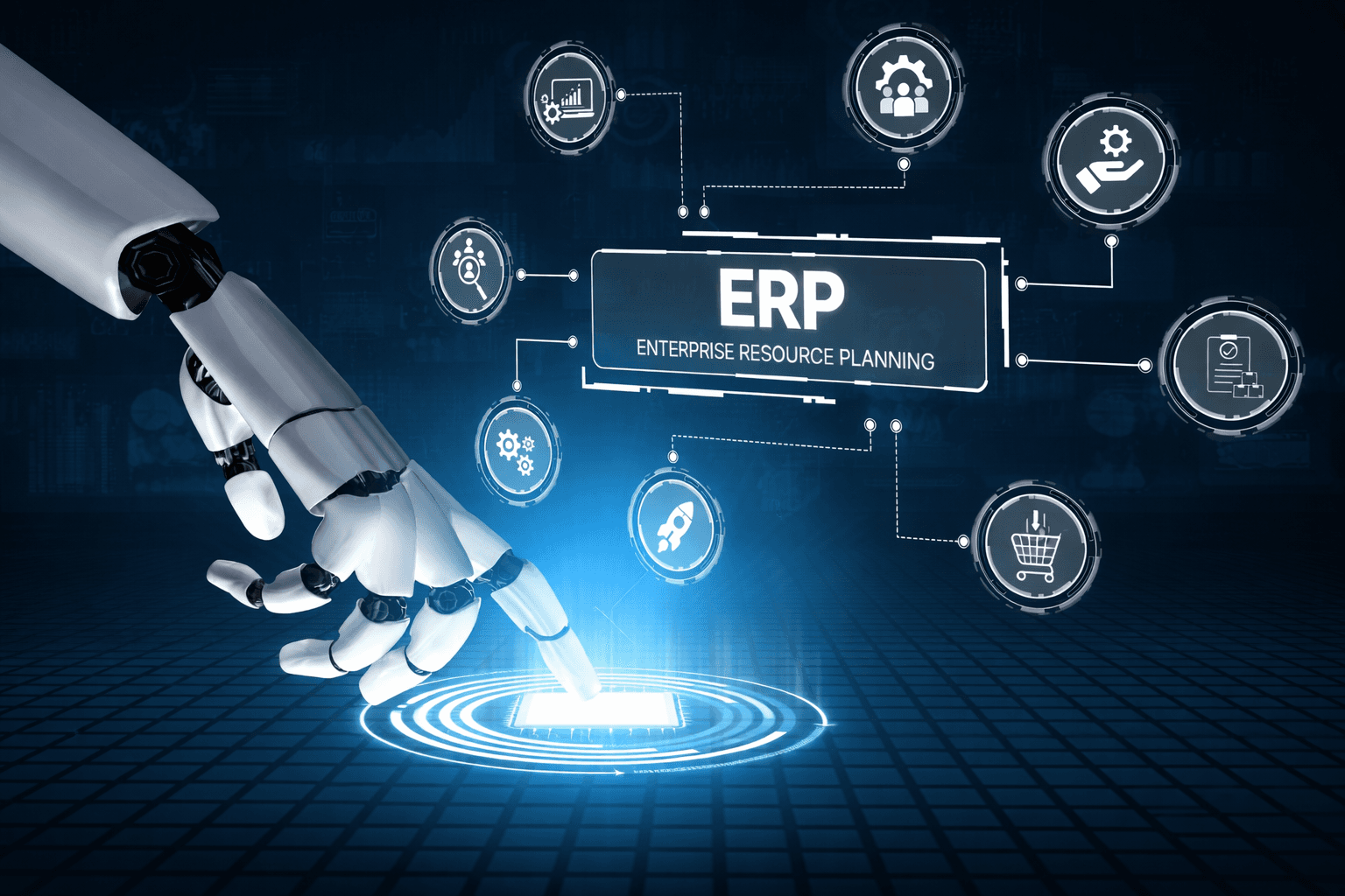 AI ERP dashboard overview